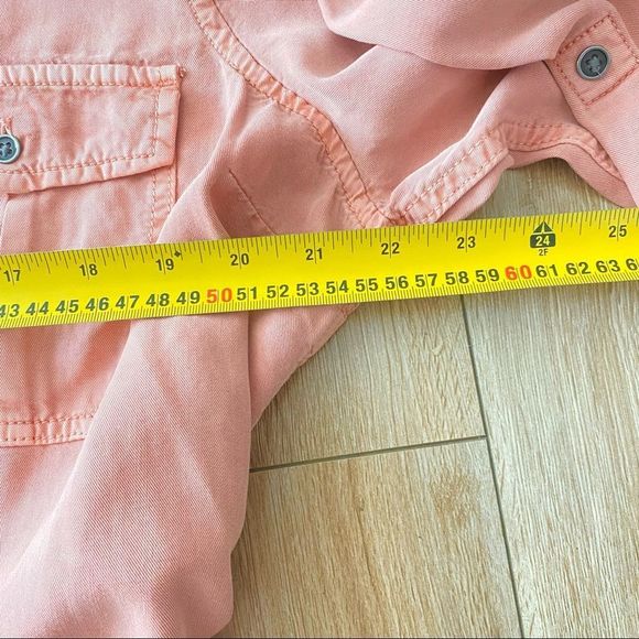 Parasuco Womens Muted Pink Tencel Lyocell Longline Button Down Blouse Size XL - Picture 7 of 7